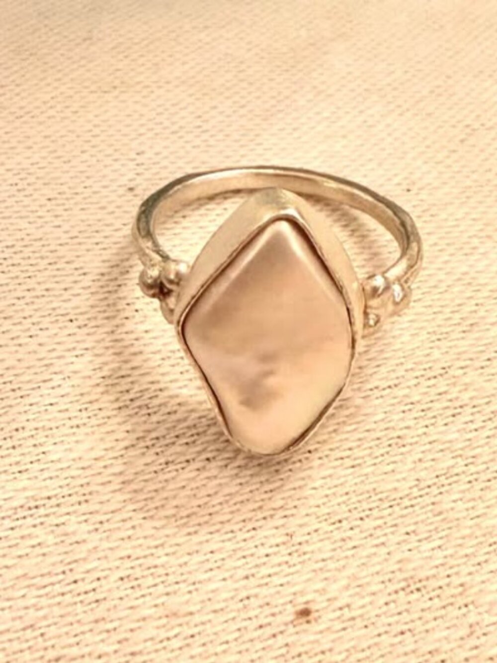 NEW Sterling Silver Pearl baroque ring size 9